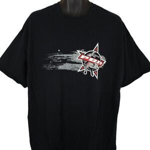 Vintage Professional Bull Riders T Shirt Mens Size 2XL Black Y2K PBR Rodeo
